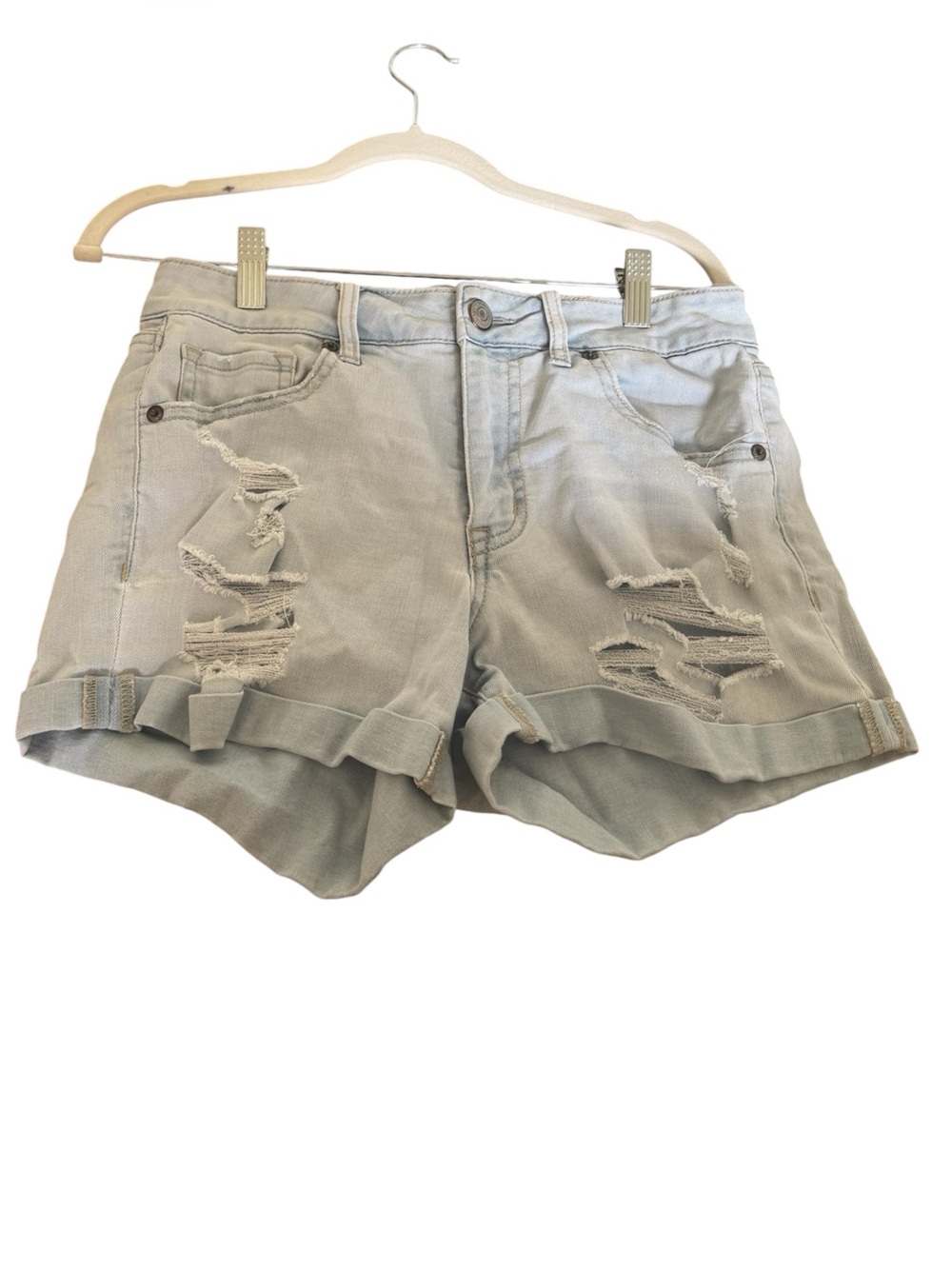 Aeropostale  Distressed Rolled-Hem Jean Shorts